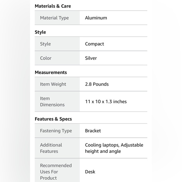 Collapsible Adjustable Silver Laptop Stand - Ergonomic - NWOT - Picture 11 of 13